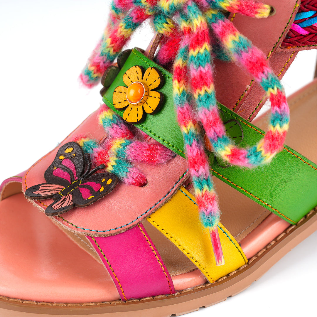 Colorful Strappy Playful Laces Sandals