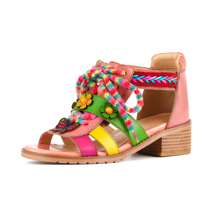 Colorful Strappy Playful Laces Sandals