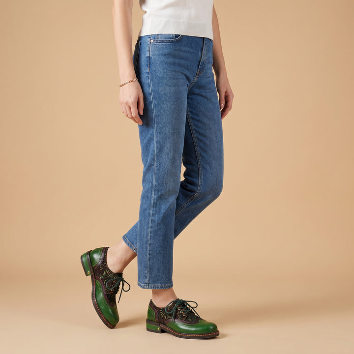 Bohemian Brogue Lace-Up Flats