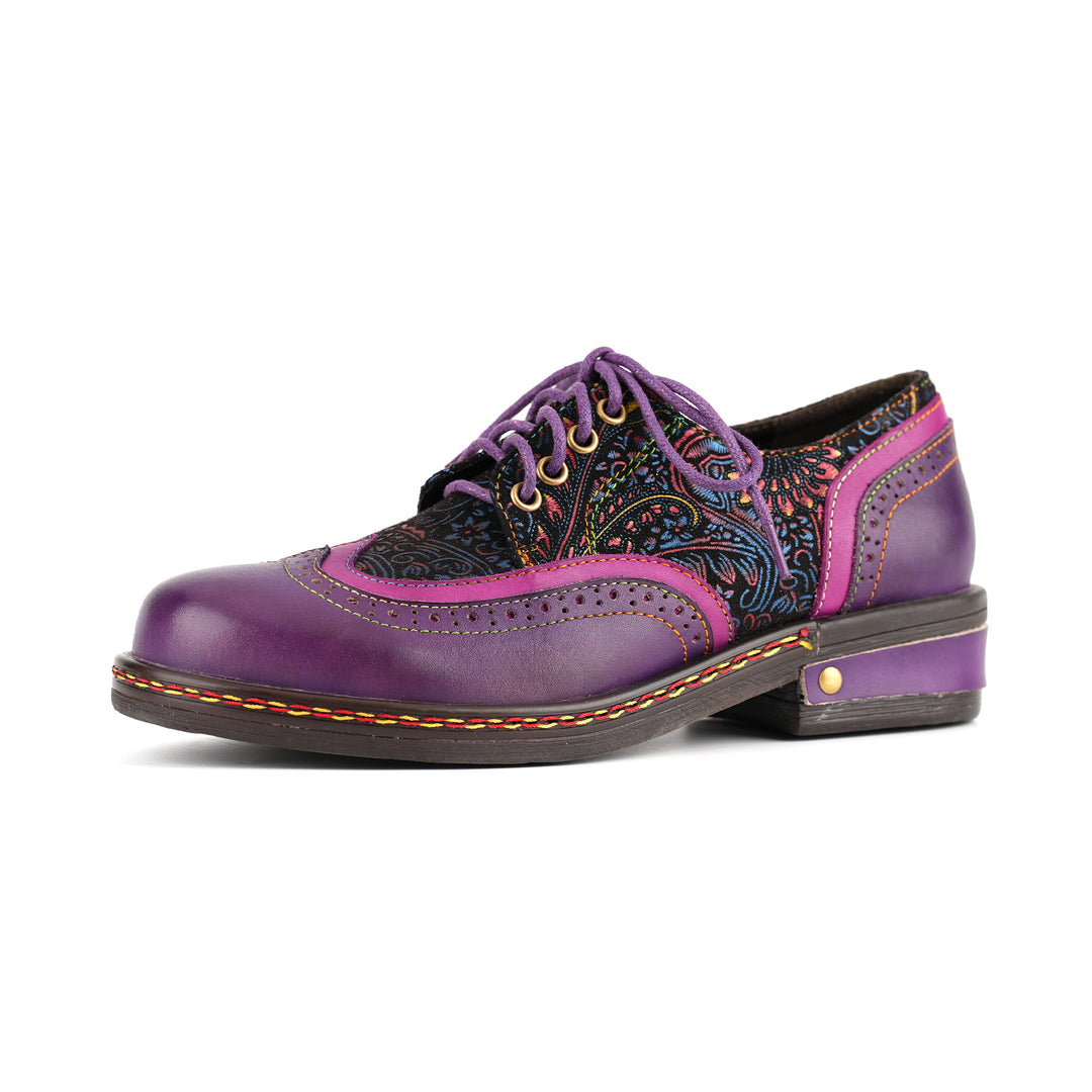 Bohemian Brogue Lace-Up Flats
