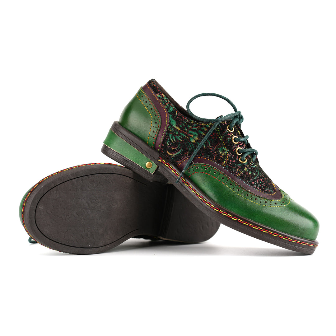 Bohemian Brogue Lace-Up Flats