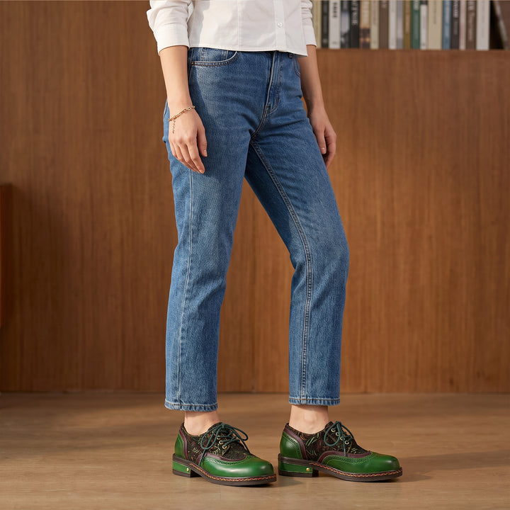 Bohemian Brogue Lace-Up Flats