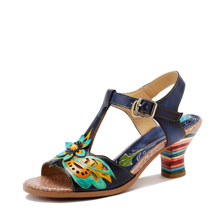 Retro Sandales confortables à la main à la main à la main