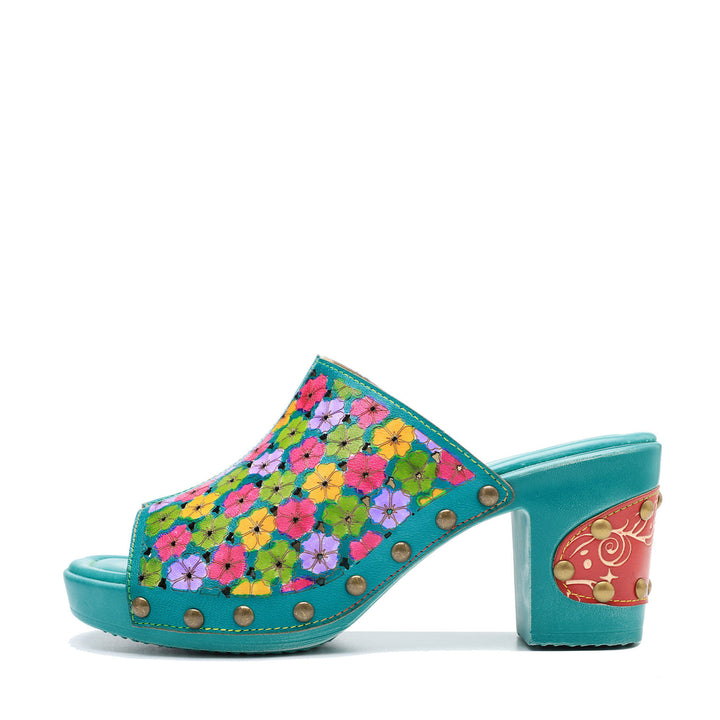 Retro Handmade Four-color Printed Sandals