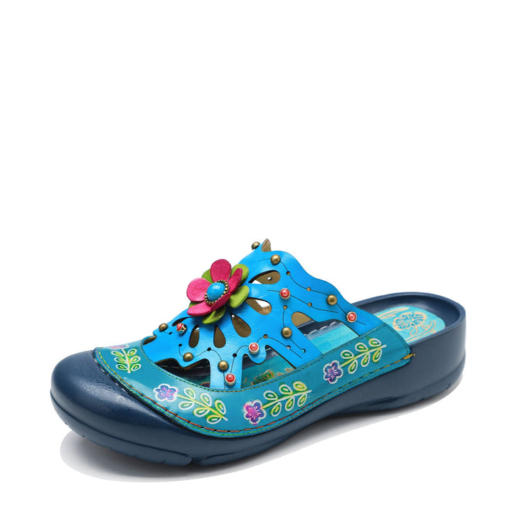 Vintage Printed Flowers Pattern Sandals
