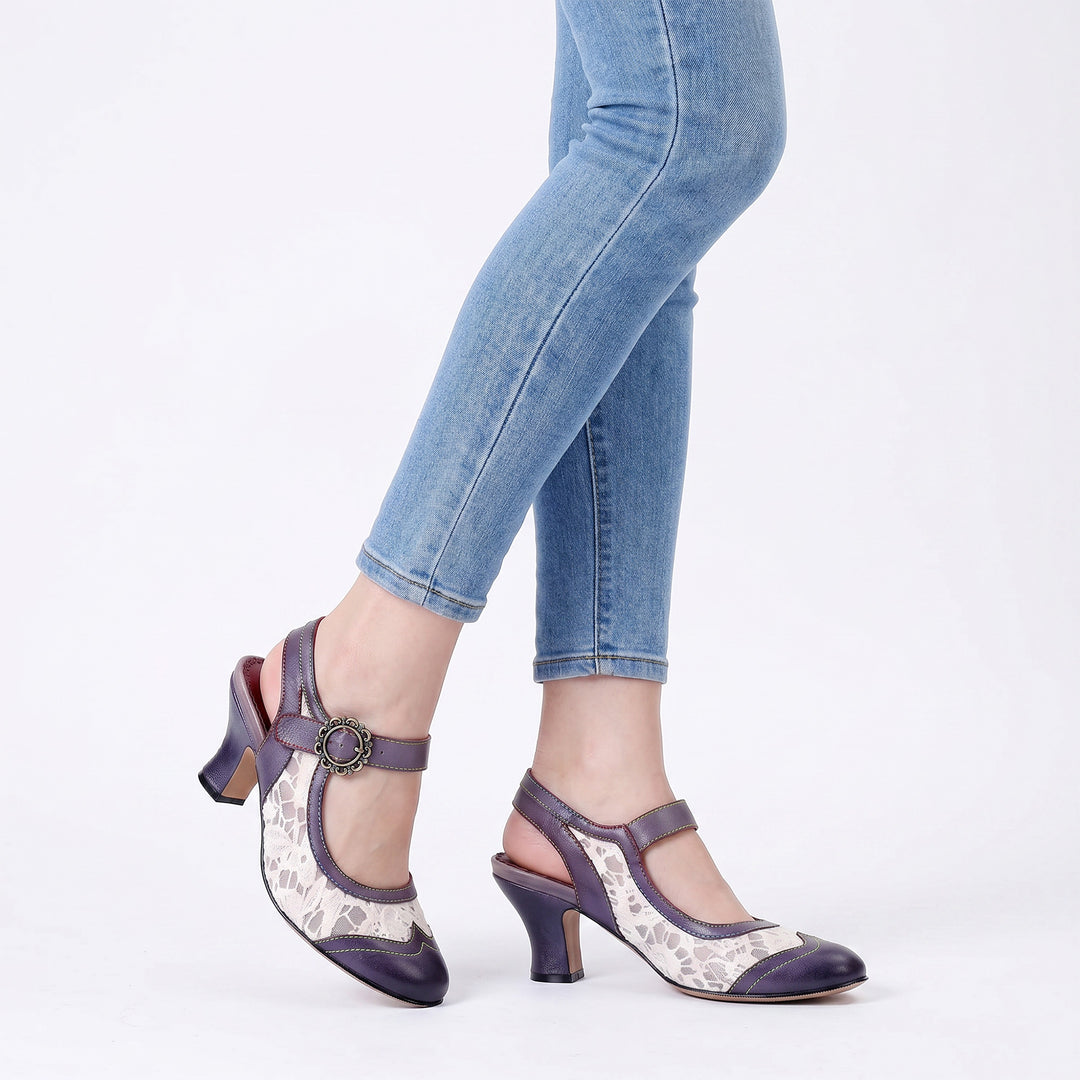 Vintage Lavender Garden Lace Sandals