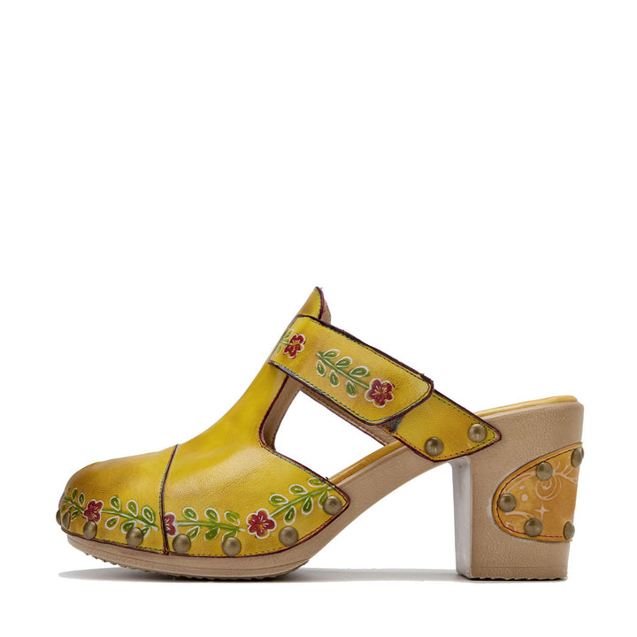Vintage Handmade Round Toe Floral Sandals