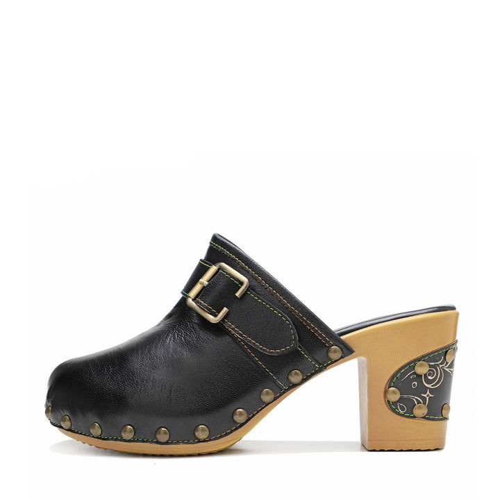 Vintage Handmade Round Toe Floral Sandals