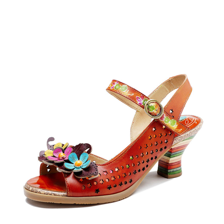 Retro Sandales confortables à la main à la main à la main