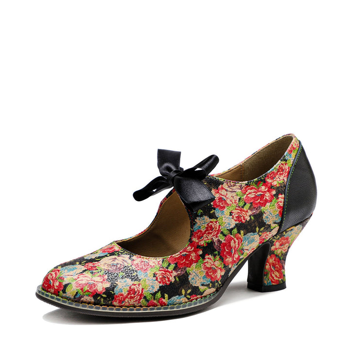 Hand-Painted Floral Laces Elegant Pumps