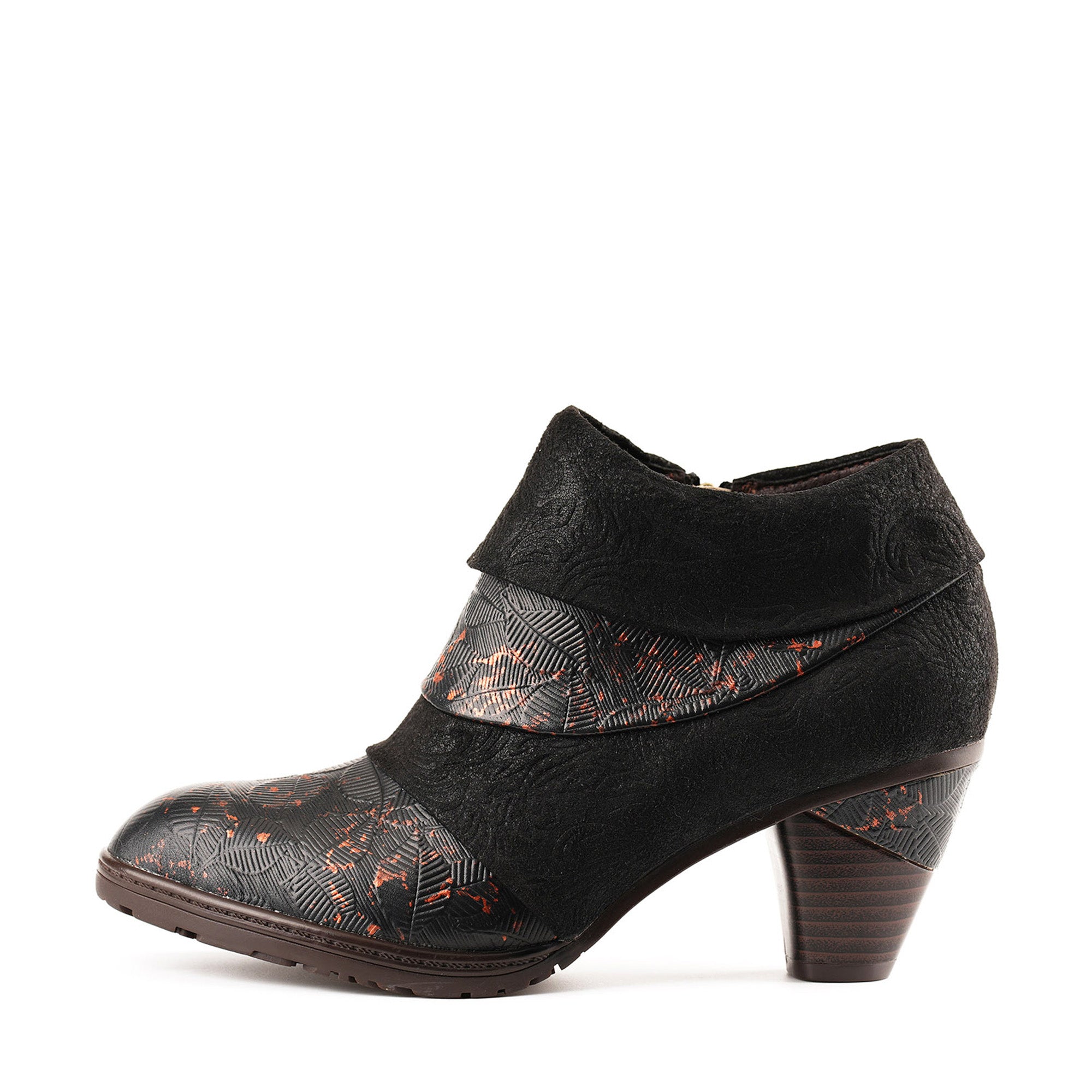 Handmade Floral Embossed Ankle Boots – superladystar