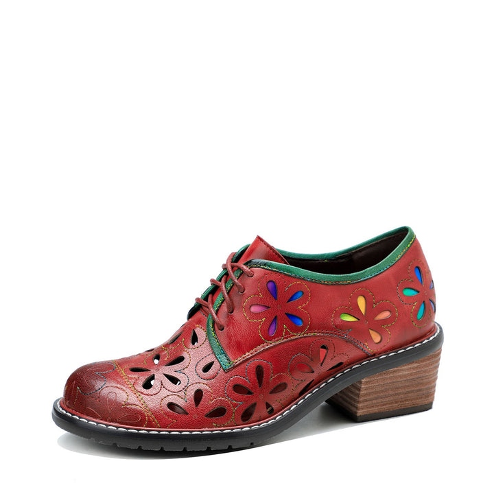 Vintage Handmade Leather Hollow Flat Shoes