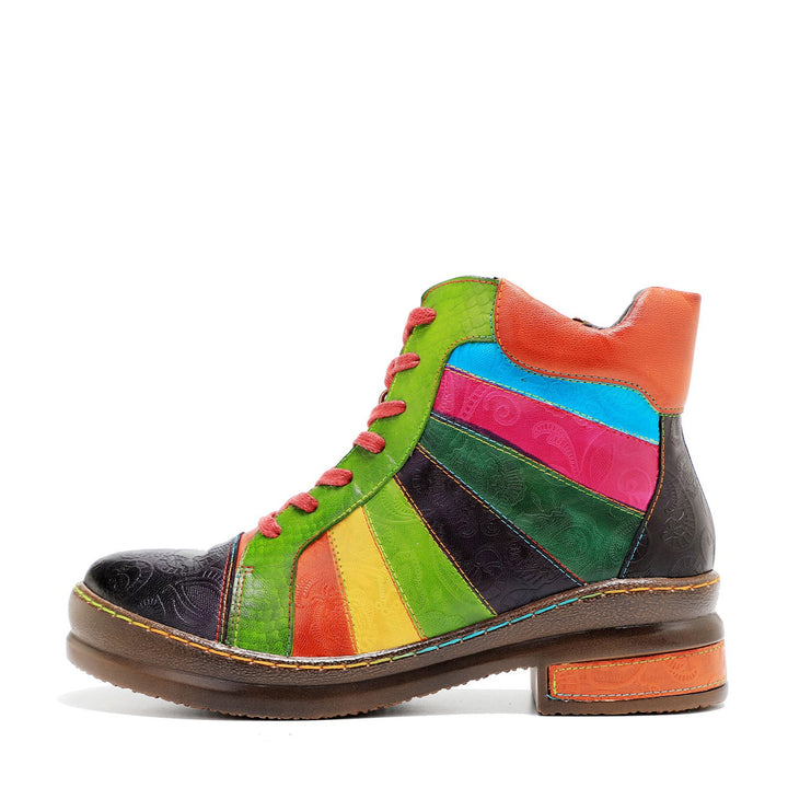 Botas arco-íris retrô polidas à mão
