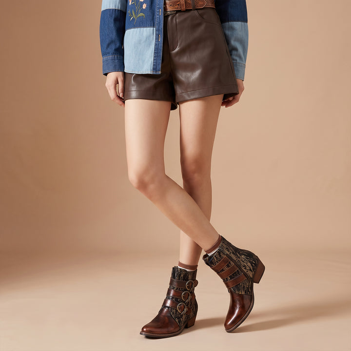 Three-Strap Rebel Ankle Boots