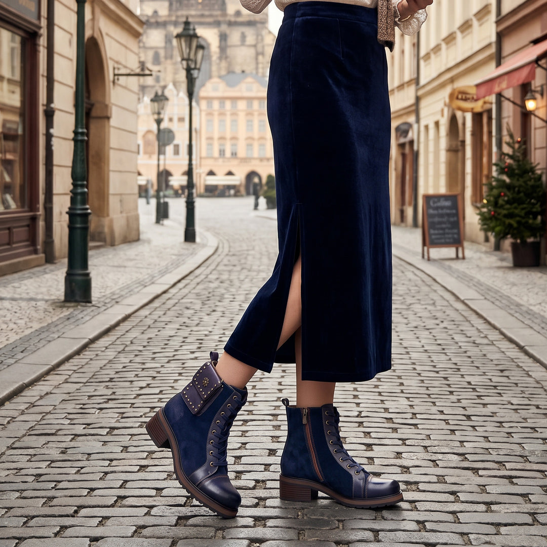 Midnight Charm Lace-Up Ankle Boots