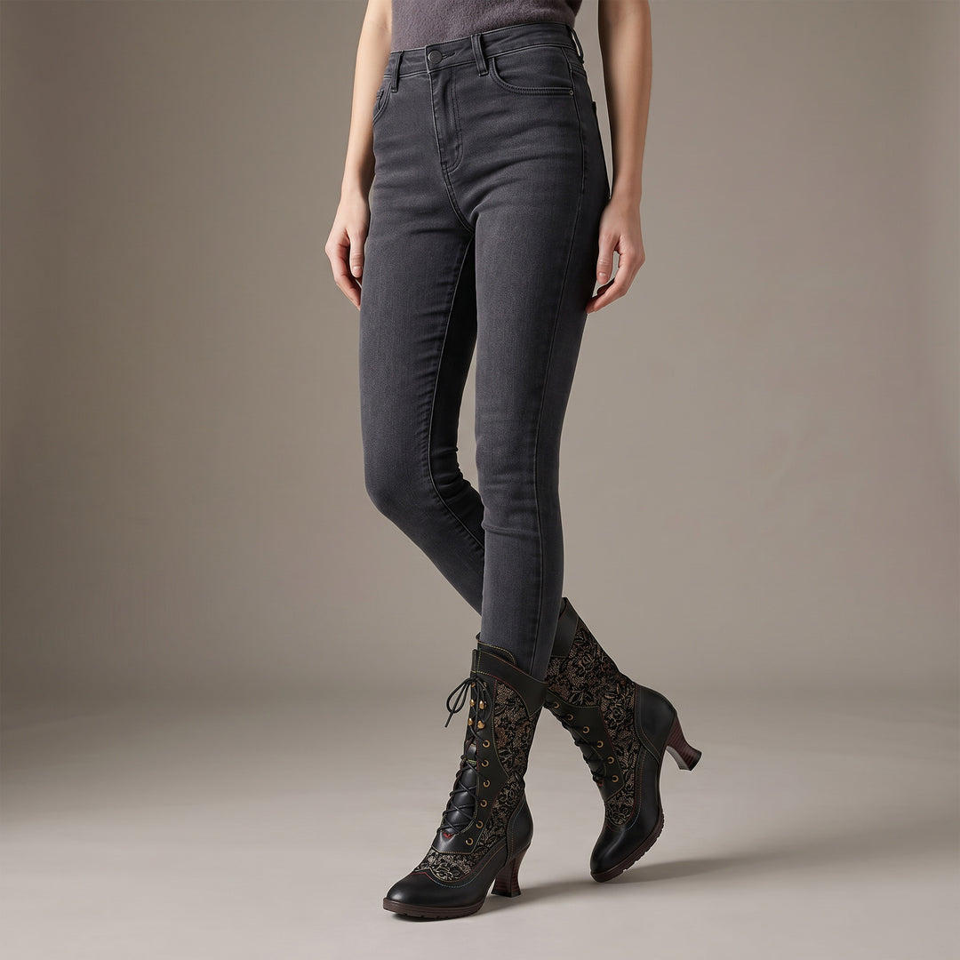 Elegancia victoriana Botas de medio techo