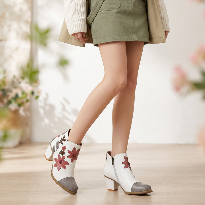 Floral Grace Ankle Boots