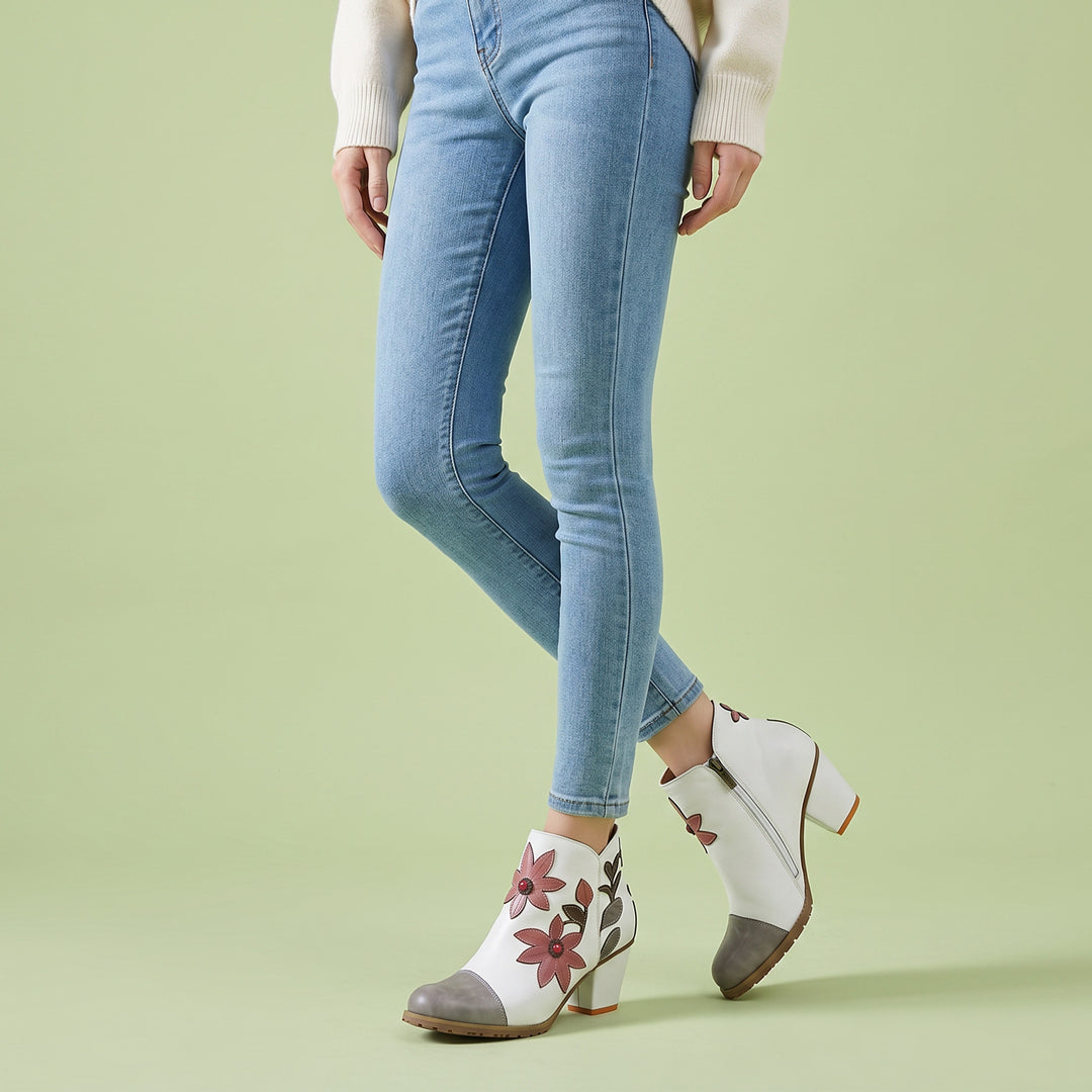 Floral Grace Ankle Boots