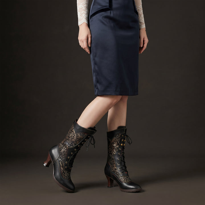 Elegancia victoriana Botas de medio techo