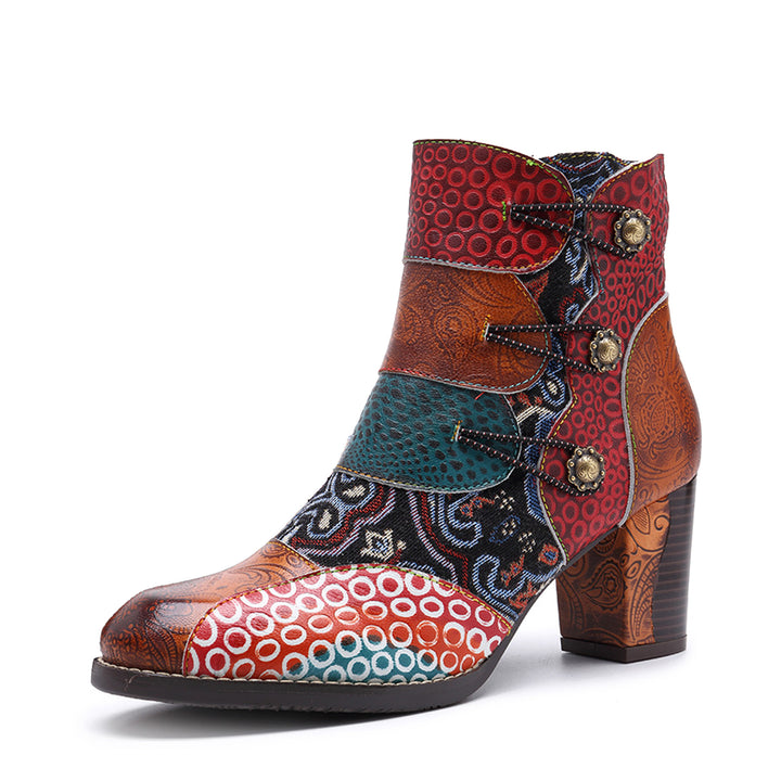 Botas de manualidad de costura de cuero hecha a mano
