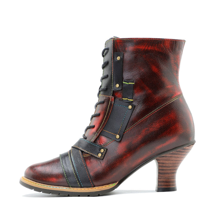 Bottines à la cheville à talons hauts mixtes artisanaux