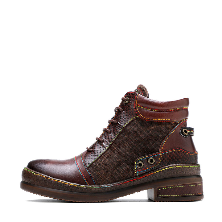 Handmade Color Rubbed Vintage Comfortable Ankle Boots