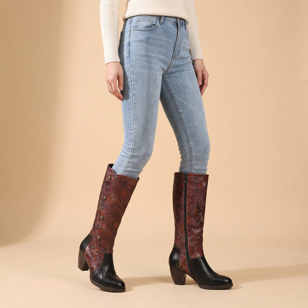 Retro Printed Hand-made Boots