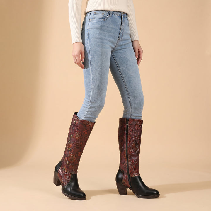 Retro Printed Hand-made Boots