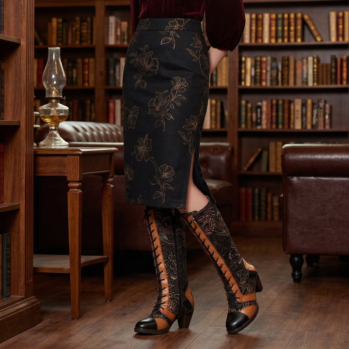 Botas retro de cuero hechas a mano