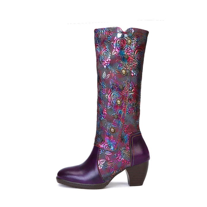 Botas hechas a mano impresas retro