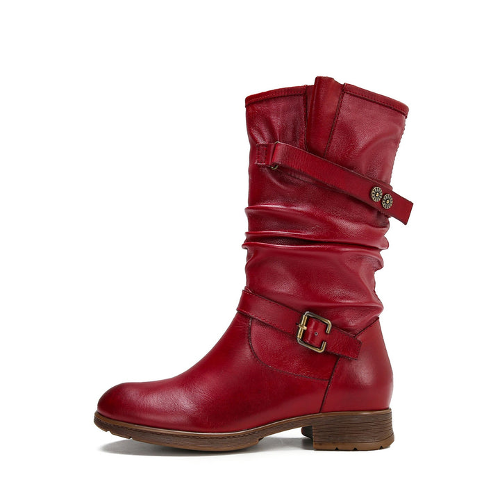 Retro Handmade Creased Leather Boots