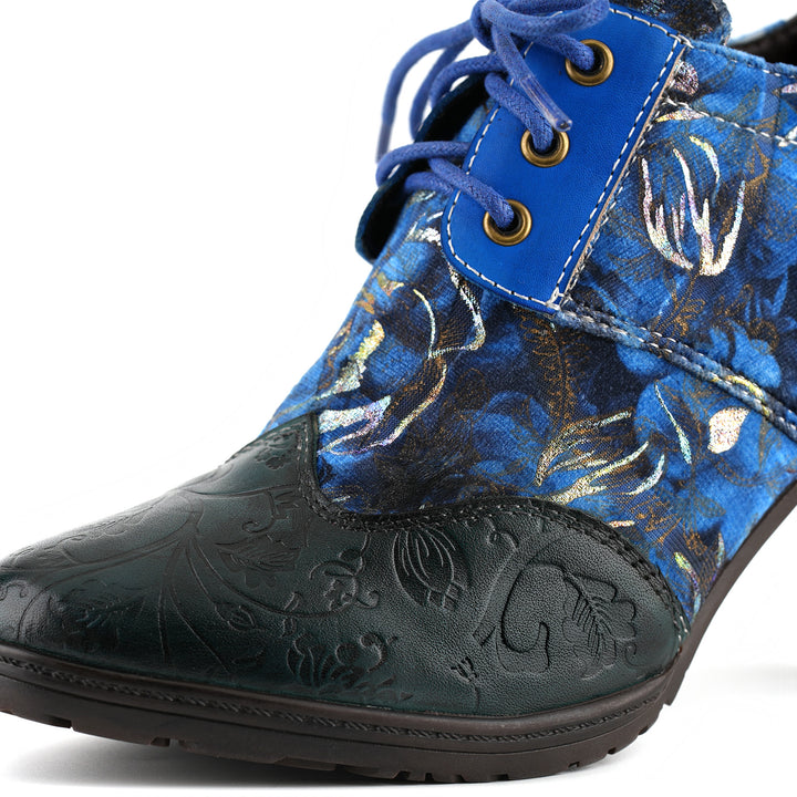 Midnight Bloom Lace-Up Pumps