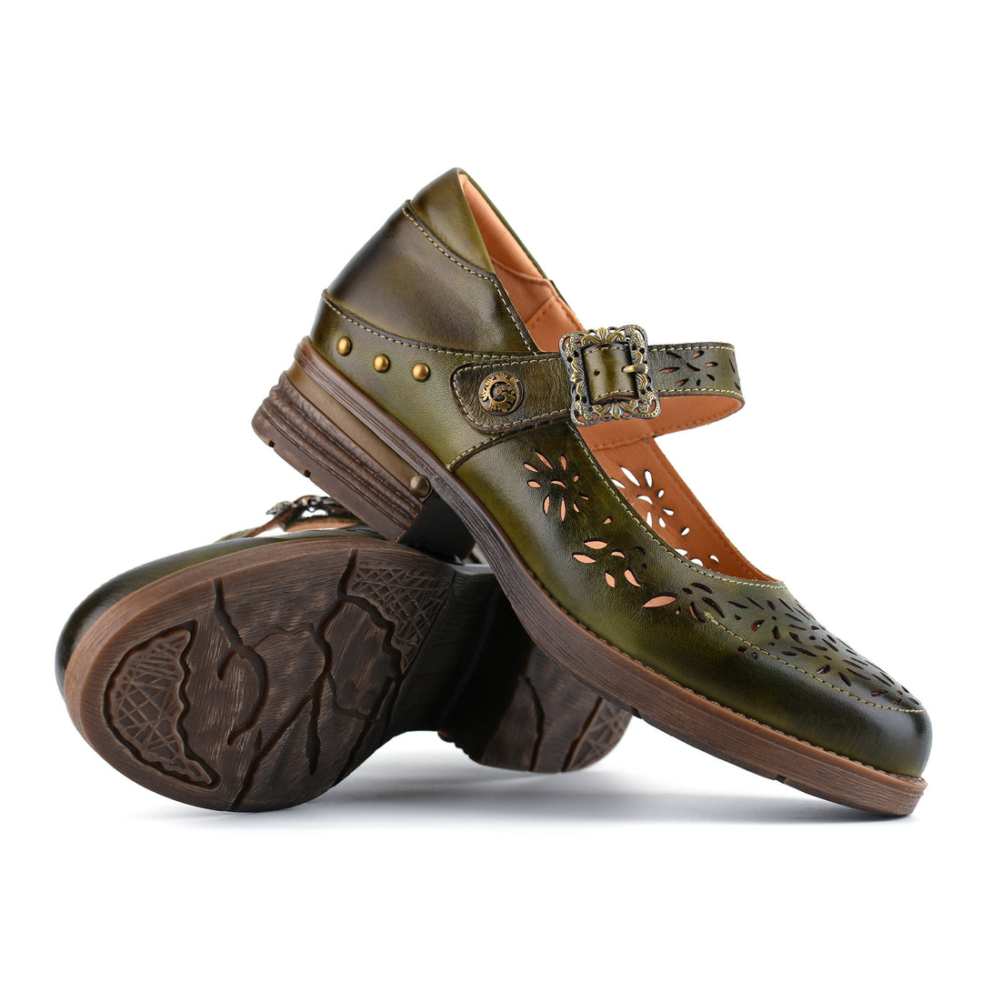 Vintage Cutout Mary Jane Shoes