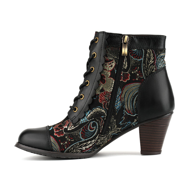 Vintage Brokat-Stiefeletten mit Blumenmuster 260716-1-2