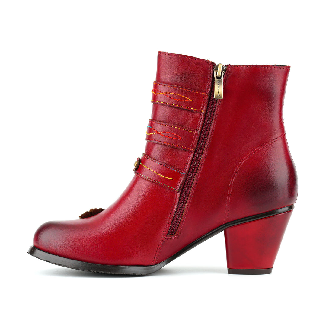 Handcrafted Floral Embellishments Ankle Boots