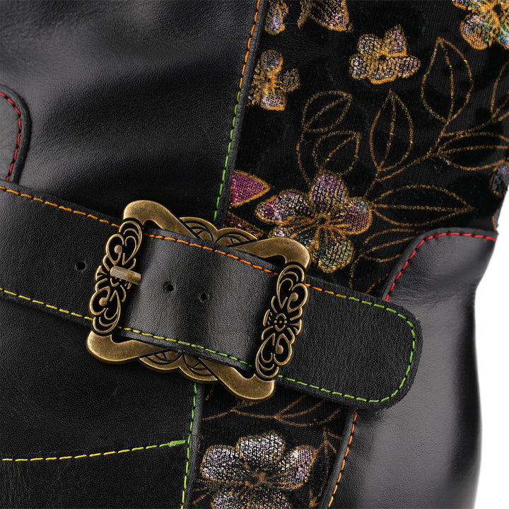 Timeless Leather Floral Boots