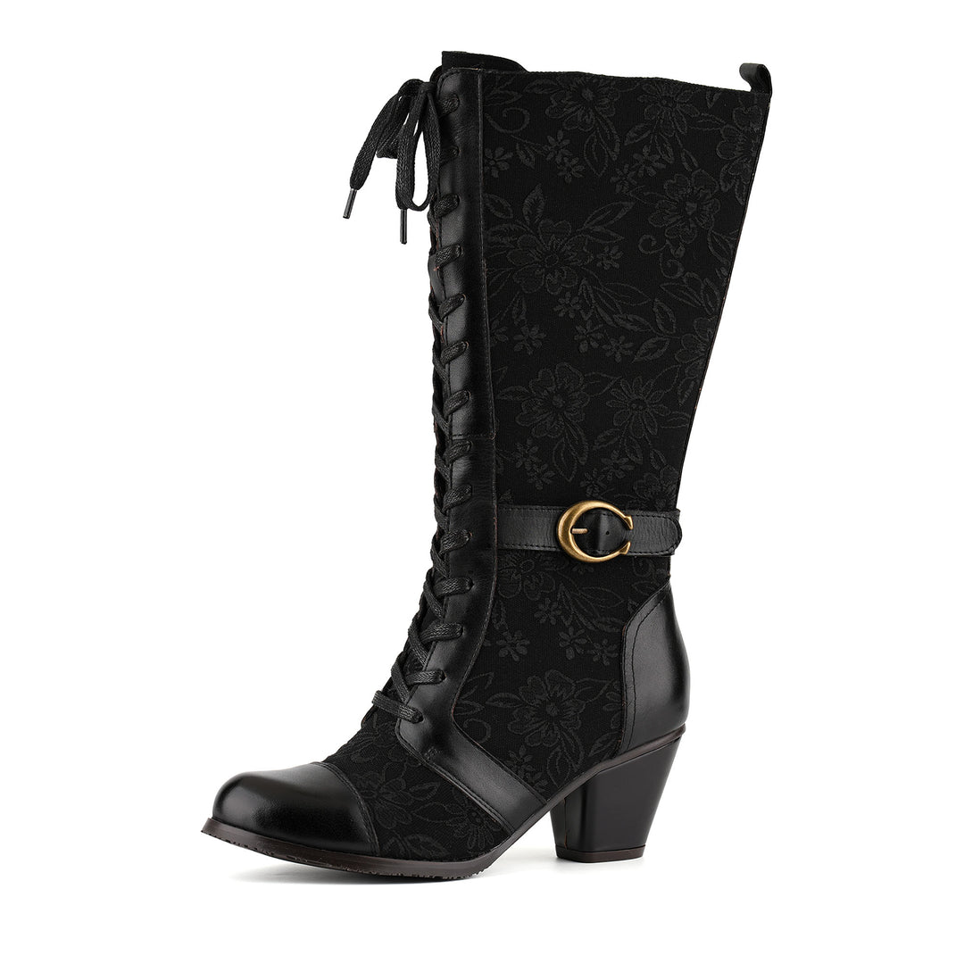 Bottes en tissu imprimé floral