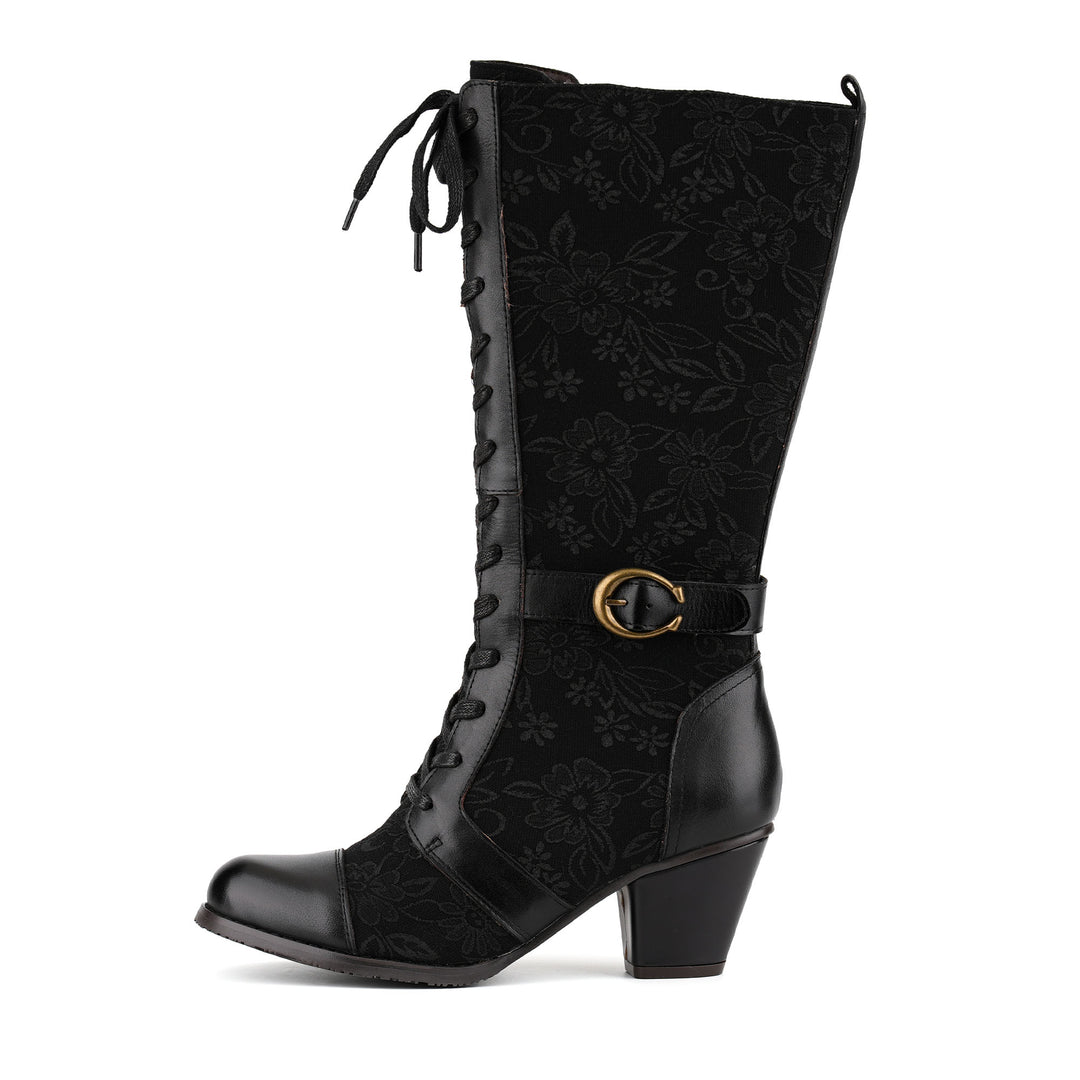 Bottes en tissu imprimé floral