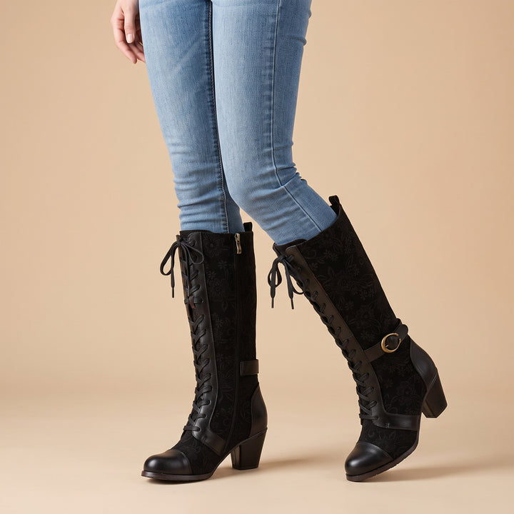 Bottes en tissu imprimé floral