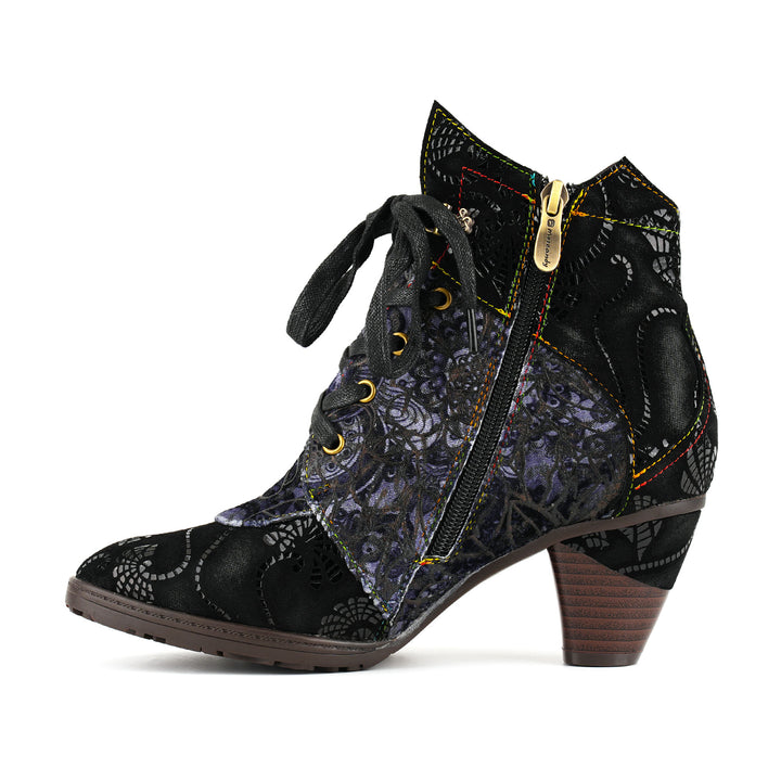 Bohemian Lace-Pattern Ankle Boots