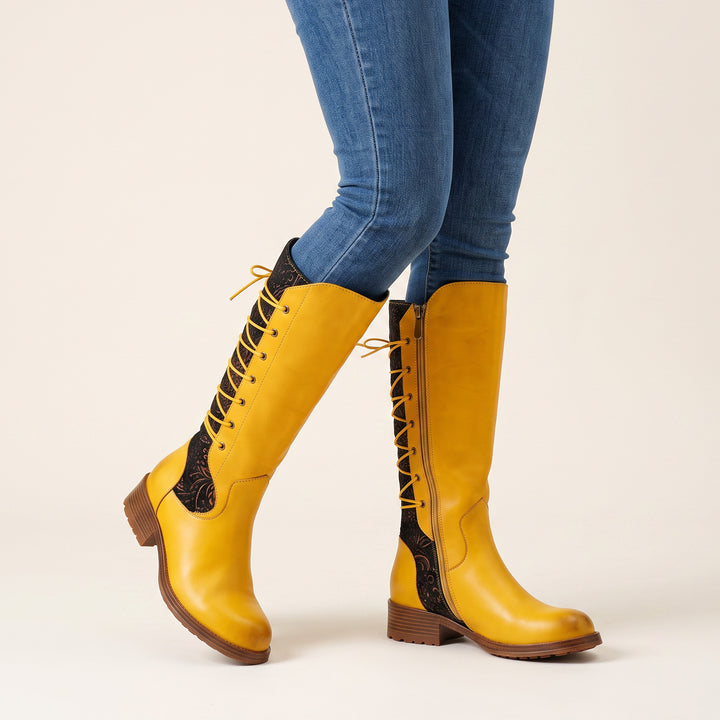 Vibrant Artistic Flat Boots