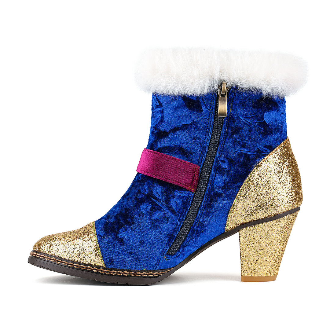 Samt-Stiefeletten mit Weihnachtsanhänger