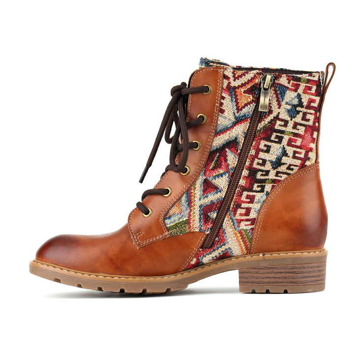 Handgefertigte Vintage-Stiefeletten mit Stammesmuster
