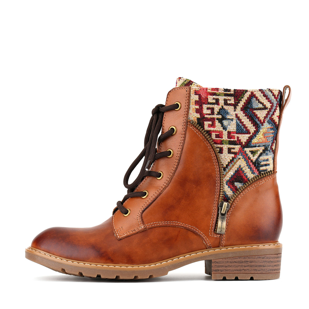 Handgefertigte Vintage-Stiefeletten mit Stammesmuster