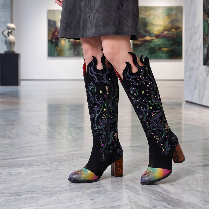 Botas hasta la rodilla del Bosque Encantado hechas a mano