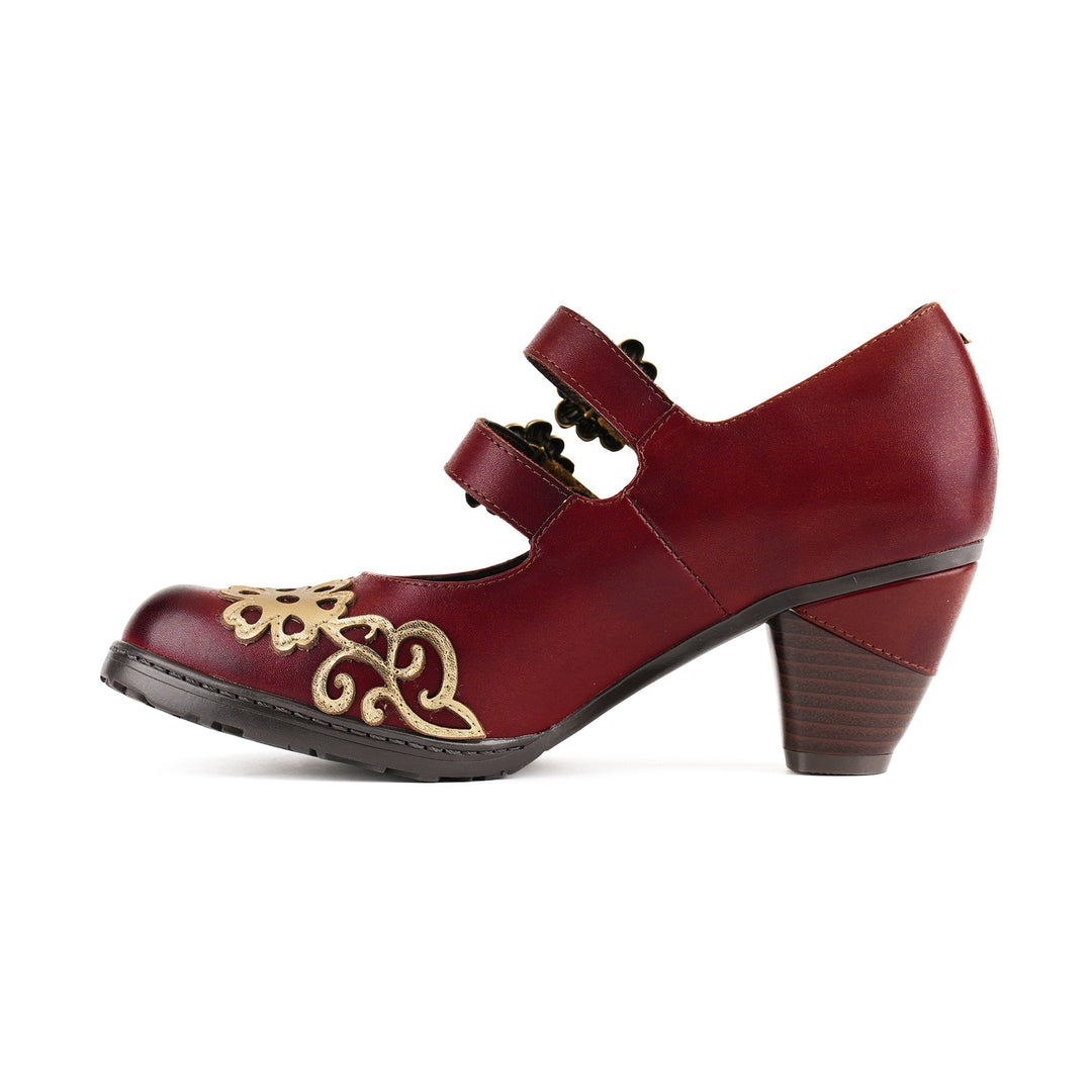 Vintage Burgundy Mary Jane Pumps
