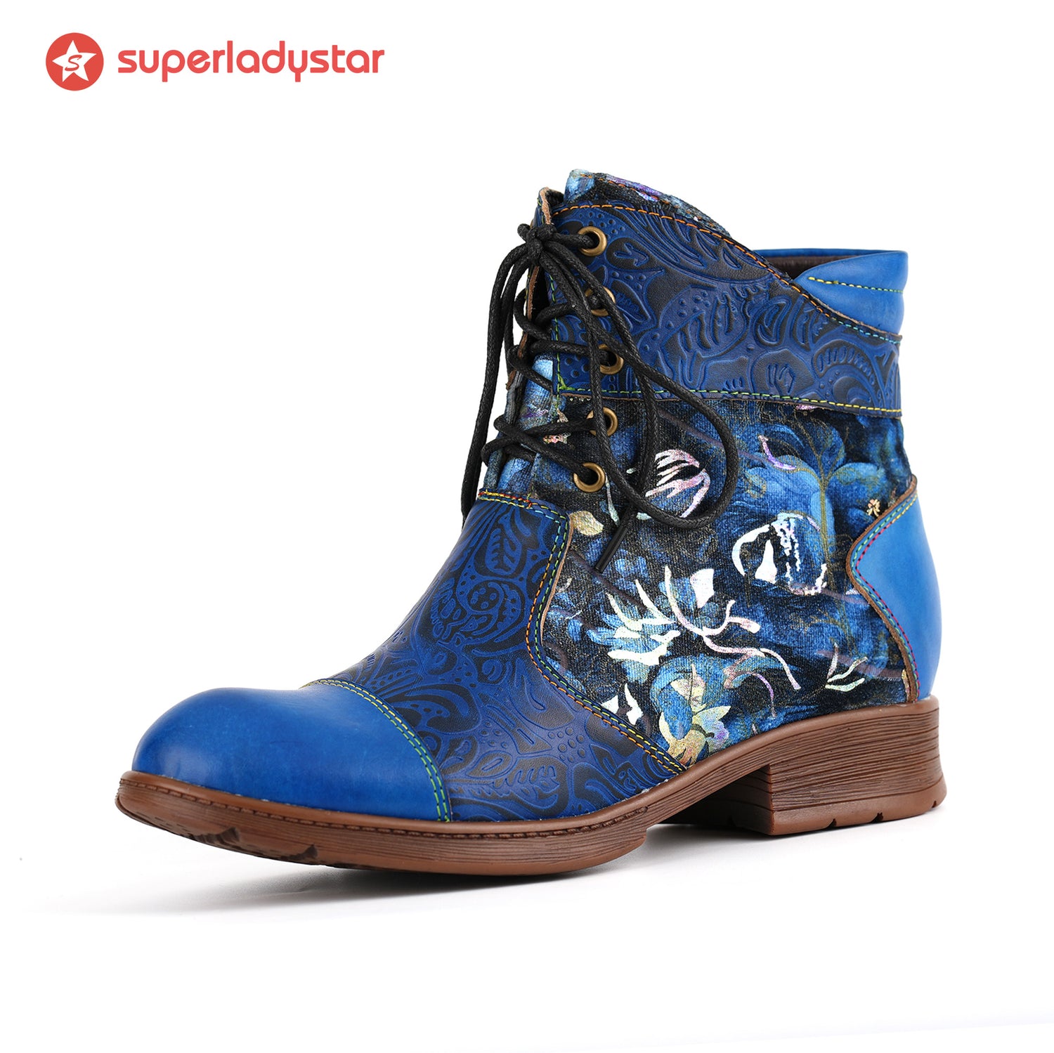Midnight Blossom Lace-up Tornozelas (pré-encomenda)