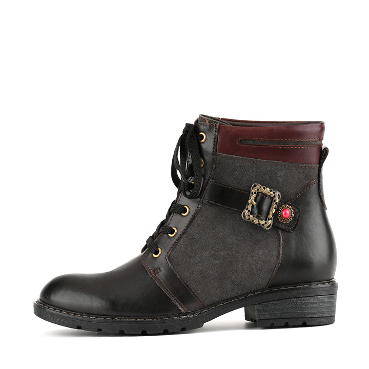 Botines con cordones y encanto antiguo retro