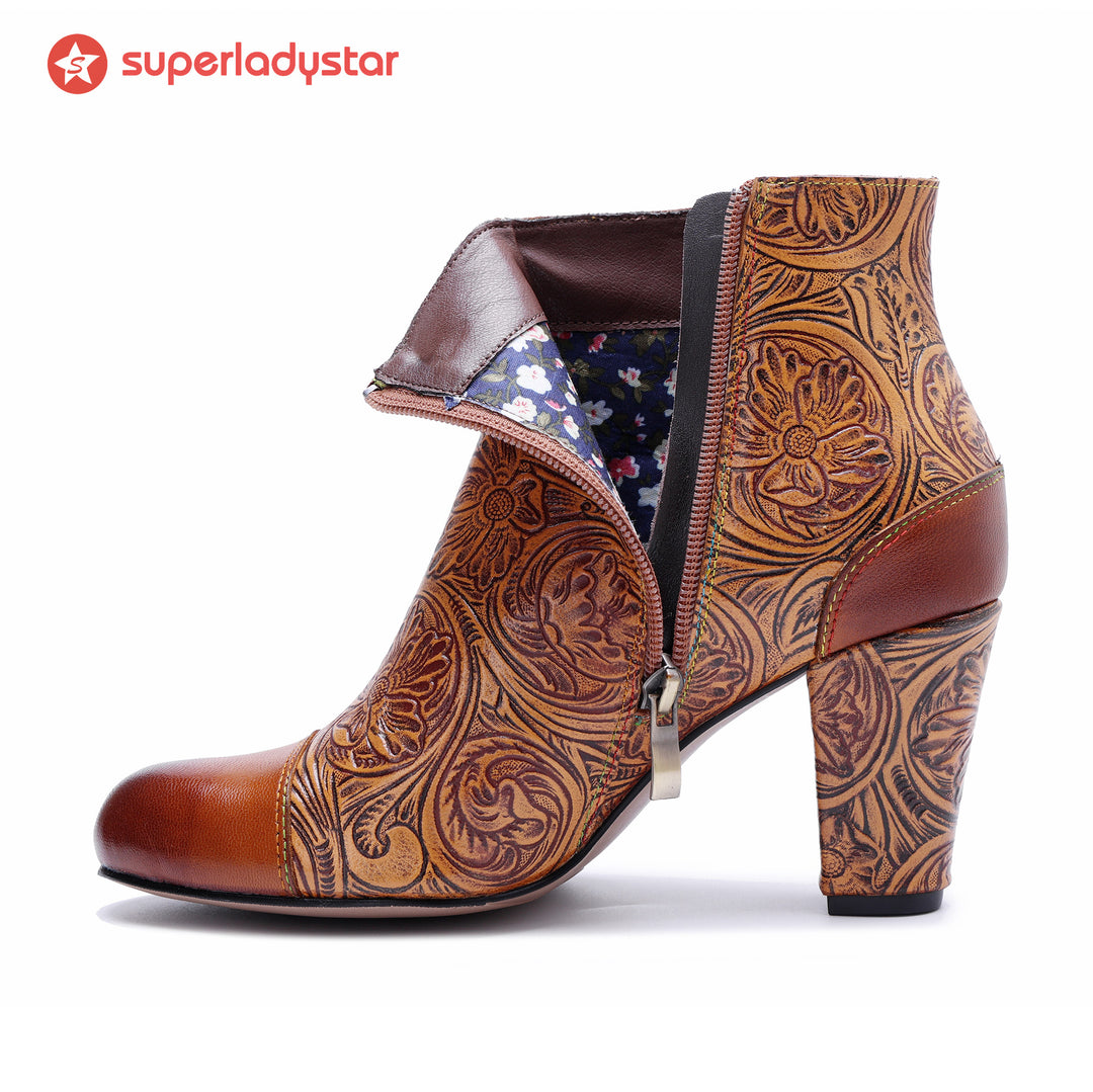 Vintage Garden Ankle Boots