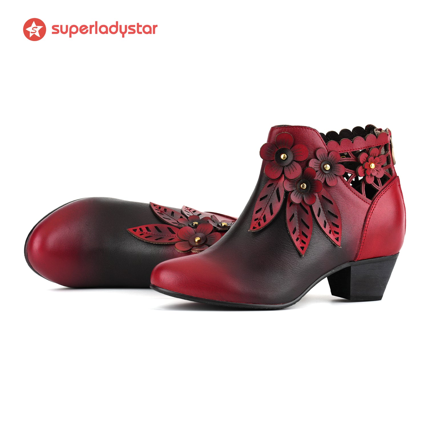 Blooming Elegance Floral Ankle Boots